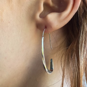 Støvring Design's Long bow earrings rhodium-plated silver